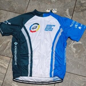 Men's Blue and White Cycling Jersey